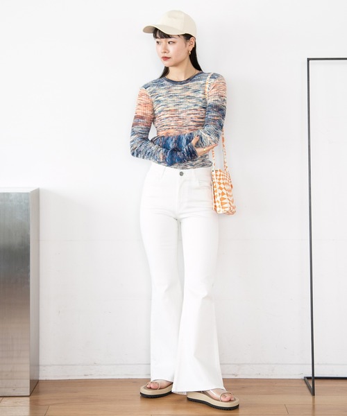 JEANASIS（ジーナシス）の「14GスペースダイプルオーバーLS/275499（Tシャツ/カットソー・レディース・グリーン系その他/オレンジ系その他/ブルー系その他・FREE）」の8枚目の写真