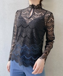 lilLilly | レースハイネックトップス【2way前後着用】(シャツ/ブラウス)