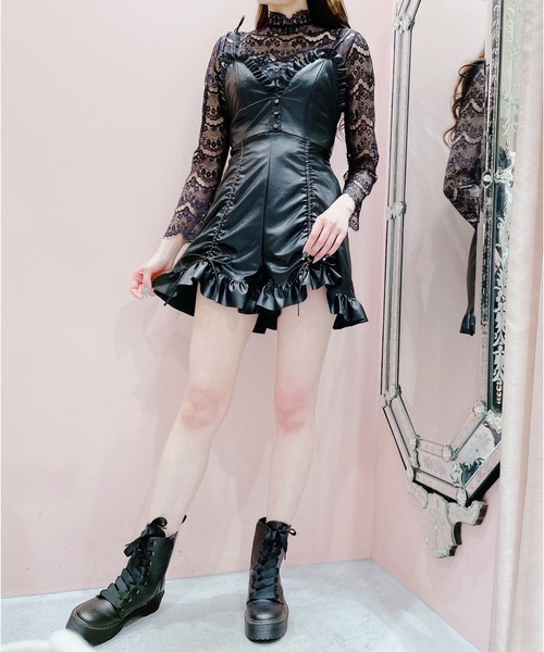 lilLilly(リルリリー)の「レースハイネックトップス【2way前後着用】(シャツ/ブラウス・レディース・ホワイト/ブラック/ミント/ブルー・FREE)」の20枚目の写真