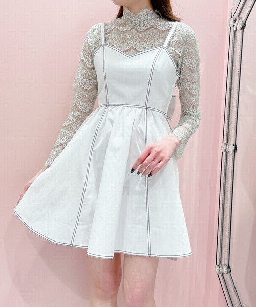 lilLilly(リルリリー)の「レースハイネックトップス【2way前後着用】(シャツ/ブラウス・レディース・ホワイト/ブラック/ミント/ブルー・FREE)」の21枚目の写真