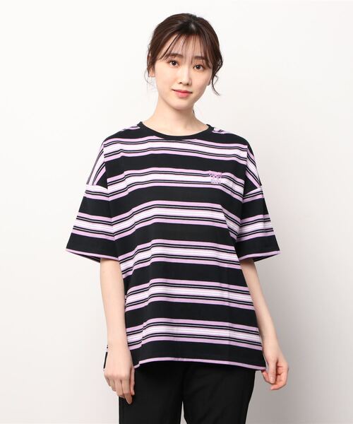 ROXY(ロキシー)の「ROXY/ロキシー/SKATEライン ビッグシルエット/オーバーサイズ カラフルボーダーTシャツ RST222608T(Tシャツ/カットソー・レディース・ブラック/ブラウン/イエロー・M/L)」の15枚目の写真