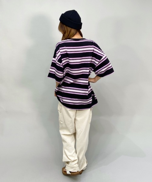 ROXY(ロキシー)の「ROXY/ロキシー/SKATEライン ビッグシルエット/オーバーサイズ カラフルボーダーTシャツ RST222608T(Tシャツ/カットソー・レディース・ブラック/ブラウン/イエロー・M/L)」の14枚目の写真