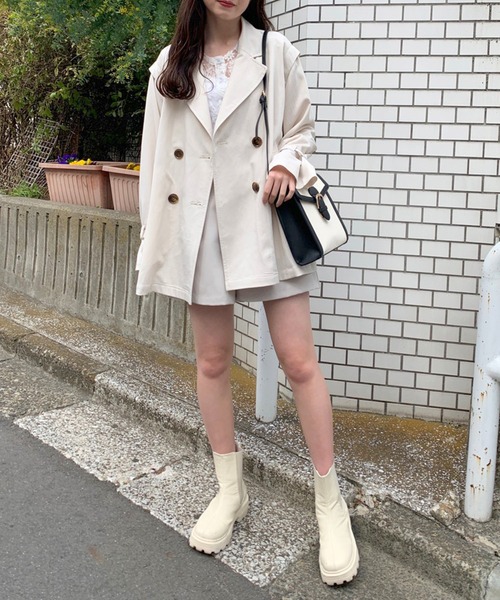 OLIVE des OLIVE(オリーブデオリーブ)の「マルチwayポンチョトレンチコート/春アウター(トレンチコート・レディース・ベージュ/アイボリー・FREE)」の3枚目の写真