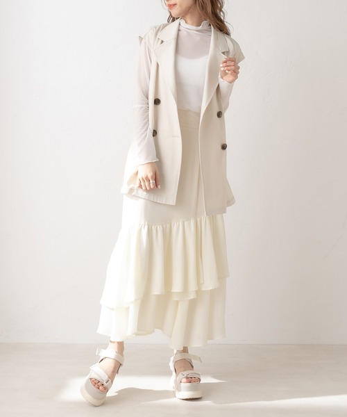 OLIVE des OLIVE(オリーブデオリーブ)の「マルチwayポンチョトレンチコート/春アウター(トレンチコート・レディース・ベージュ/アイボリー・FREE)」の11枚目の写真