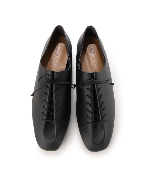 noyau（ノヤウ）の「レースアップフラットシューズ（バレエシューズ・レディース・ブラック/ホワイト・L/S/M）」の6枚目の写真