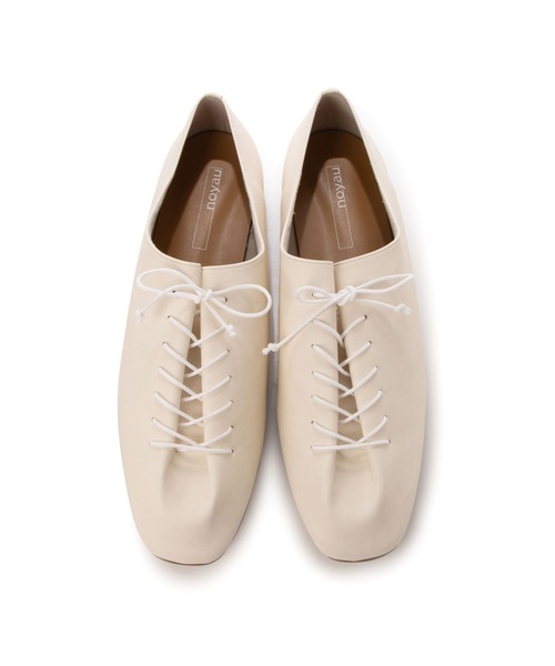 noyau（ノヤウ）の「レースアップフラットシューズ（バレエシューズ・レディース・ブラック/ホワイト・L/S/M）」の18枚目の写真