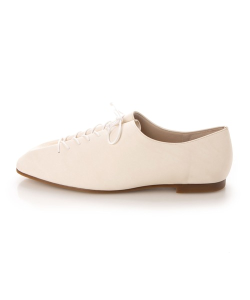 noyau（ノヤウ）の「レースアップフラットシューズ（バレエシューズ・レディース・ブラック/ホワイト・L/S/M）」の5枚目の写真