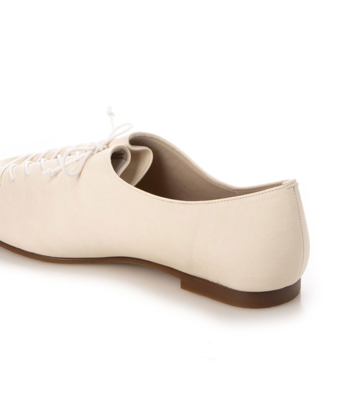 noyau（ノヤウ）の「レースアップフラットシューズ（バレエシューズ・レディース・ブラック/ホワイト・L/S/M）」の8枚目の写真