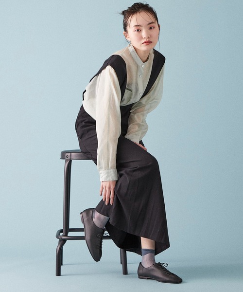 noyau（ノヤウ）の「レースアップフラットシューズ（バレエシューズ・レディース・ブラック/ホワイト・L/S/M）」の11枚目の写真