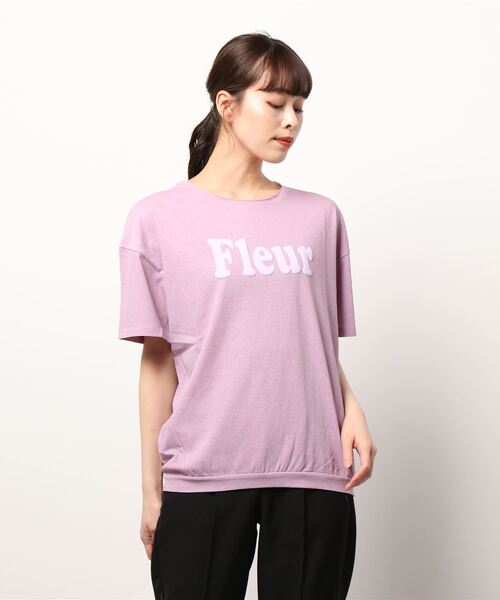 Q(キュー)の「ピグメントロゴT(Tシャツ/カットソー・レディース・チャコールグレー/ピンク・MEDIUM)」の6枚目の写真