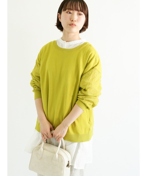 Samansa Mos2（サマンサ モスモス）の「前後2WAYリボンニット（ニット/セーター・レディース・ブルー/グリーン/キナリ/チャコール・ﾌﾘ-）」の4枚目の写真