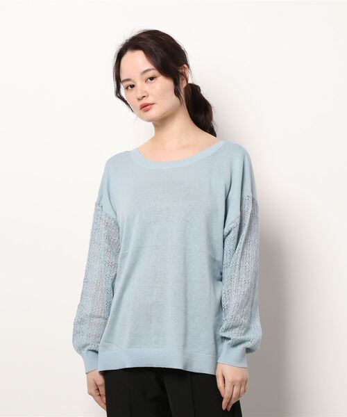 Samansa Mos2（サマンサ モスモス）の「前後2WAYリボンニット（ニット/セーター・レディース・ブルー/グリーン/キナリ/チャコール・ﾌﾘ-）」の9枚目の写真