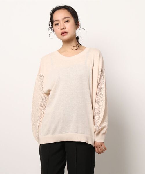 Samansa Mos2（サマンサ モスモス）の「前後2WAYリボンニット（ニット/セーター・レディース・ブルー/グリーン/キナリ/チャコール・ﾌﾘ-）」の10枚目の写真