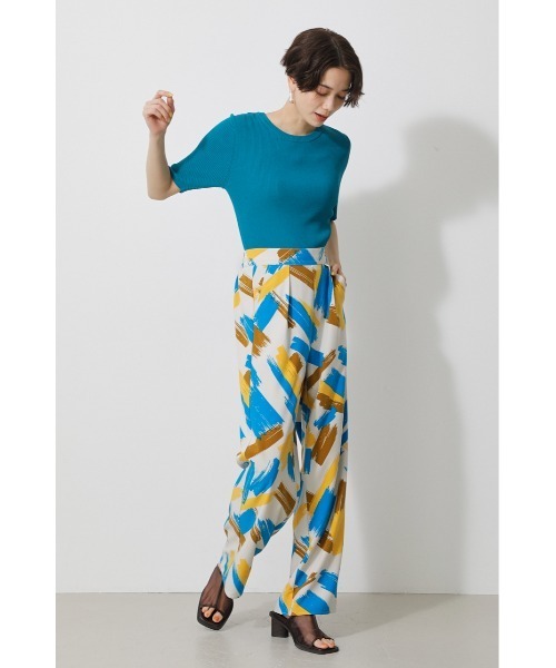 AZUL by moussy（アズールバイマウジー）の「BOLD PAINT PANTS/ボールドペイントパンツ（その他パンツ・レディース・グリーン系その他/イエロー系その他・SMALL/MEDIUM）」の4枚目の写真