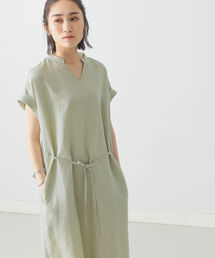 BEAMS LIGHTS（ビームスライツ）の「BEAMS LIGHTS / ハトメ ドロスト リネン ライク ワンピース（ワンピース）」