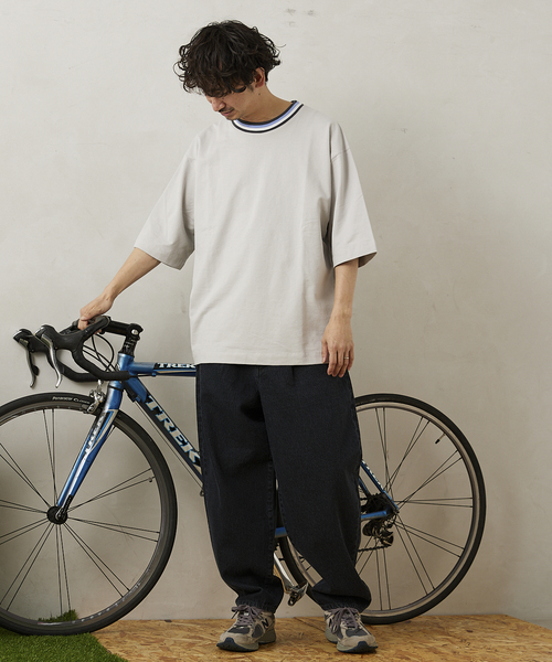 JOURNAL STANDARD relume（ジャーナルスタンダード　レリューム）の「インレイ 半袖リンガーTシャツ（Tシャツ/カットソー・メンズ・ホワイト/グレー/ネイビー・MEDIUM/LARGE）」の4枚目の写真