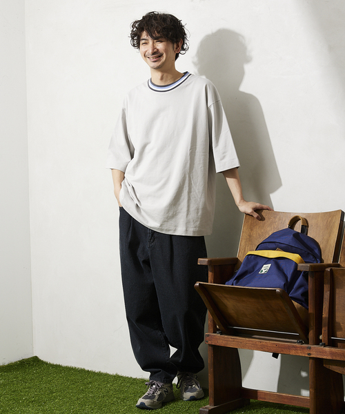 JOURNAL STANDARD relume（ジャーナルスタンダード　レリューム）の「インレイ 半袖リンガーTシャツ（Tシャツ/カットソー・メンズ・ホワイト/グレー/ネイビー・MEDIUM/LARGE）」の5枚目の写真
