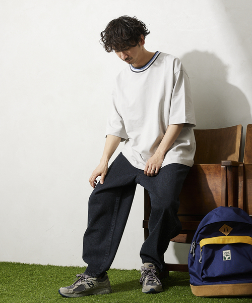 JOURNAL STANDARD relume（ジャーナルスタンダード　レリューム）の「インレイ 半袖リンガーTシャツ（Tシャツ/カットソー・メンズ・ホワイト/グレー/ネイビー・MEDIUM/LARGE）」の6枚目の写真