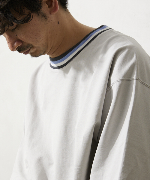 JOURNAL STANDARD relume（ジャーナルスタンダード　レリューム）の「インレイ 半袖リンガーTシャツ（Tシャツ/カットソー・メンズ・ホワイト/グレー/ネイビー・MEDIUM/LARGE）」の8枚目の写真