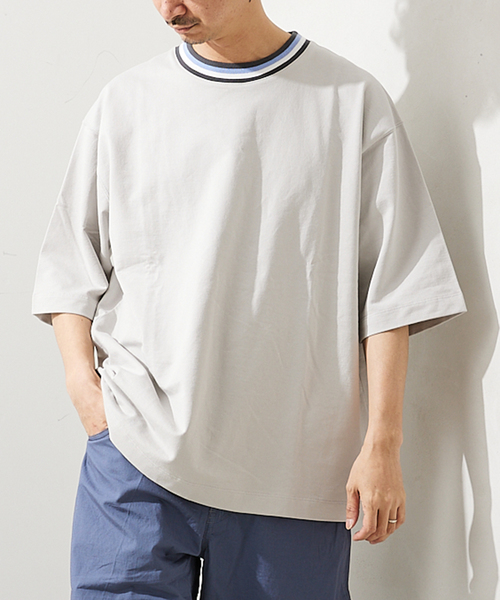 JOURNAL STANDARD relume（ジャーナルスタンダード　レリューム）の「インレイ 半袖リンガーTシャツ（Tシャツ/カットソー・メンズ・ホワイト/グレー/ネイビー・MEDIUM/LARGE）」の19枚目の写真