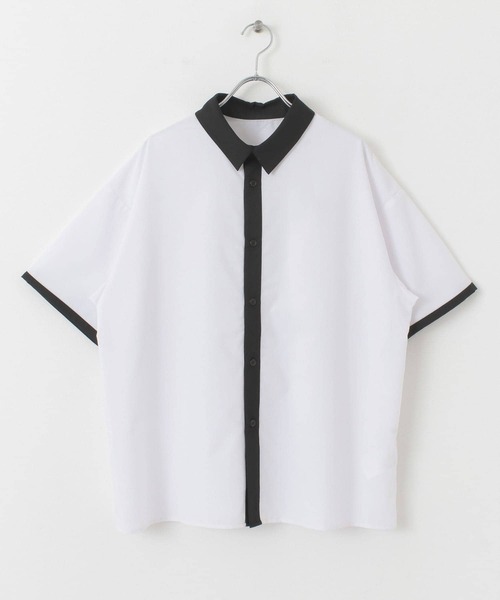 HEYUMM(ヘユム)の「配色ベーシックシャツ(シャツ/ブラウス・メンズ・オフホワイト/ピンク/グリーン・ONE)」の2枚目の写真