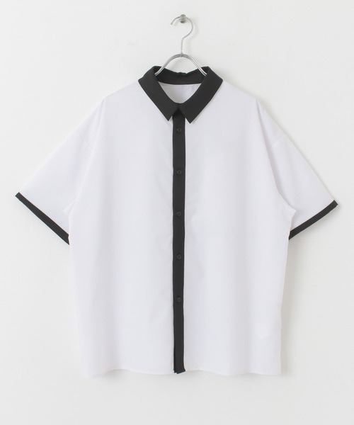 HEYUMM(ヘユム)の「配色ベーシックシャツ(シャツ/ブラウス・メンズ・オフホワイト/ピンク/グリーン・ONE)」の6枚目の写真