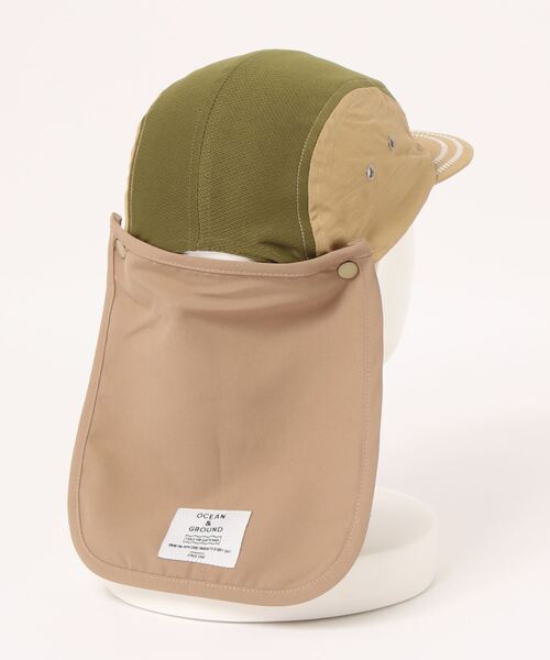 Ocean&Ground（オーシャン&グラウンド）の「サンシェード付きJETCAP（キャップ・キッズ・ベージュ/オリーブ・M/L/S）」の3枚目の写真