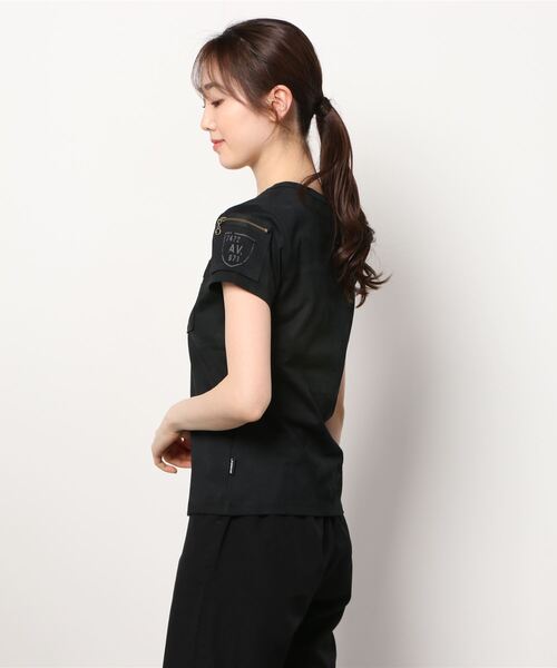 AVIREX（アヴィレックス）の「AVIREX/アヴィレックス  ファティーグ Tシャツ / SS FATIGUE T-SHIRT  WOMENS ウィメンズ（Tシャツ/カットソー・レディース・ホワイト/ネイビー/White/Black・SMALL/MEDIUM/LARGE）」の5枚目の写真
