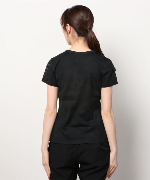 AVIREX（アヴィレックス）の「AVIREX/アヴィレックス  ファティーグ Tシャツ / SS FATIGUE T-SHIRT  WOMENS ウィメンズ（Tシャツ/カットソー・レディース・ホワイト/ネイビー/White/Black・SMALL/MEDIUM/LARGE）」の6枚目の写真