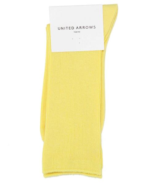 UNITED ARROWS(ユナイテッドアローズ)の「UAW リネン混 ハイクルーソックス◆(ソックス/靴下・レディース・オフホワイト/イエロー/ネイビー・フリー)」の3枚目の写真