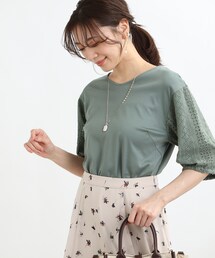 Reflect | 【接触冷感/洗える】レーススリーブカットソー(Tシャツ/カットソー)