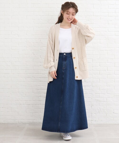 SHOO・LA・RUE（シューラルー）の「◆デニムフレアスカート（スカート・レディース・ブラック/ブルー/ダークネイビー・02/03/04）」の16枚目の写真