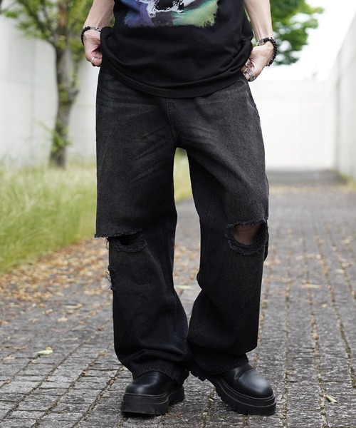 G.O.C（ジーオーシー）の「ハイライズ ヴィンテージ ワイド デニムパンツ（デニムパンツ・メンズ・ブラック/ブルー/ブラック系その他/ブルー系その他・SMALL/MEDIUM/LARGE）」の12枚目の写真