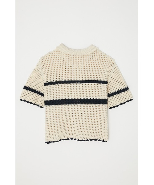 MOUSSY（マウジー）の「STRIPED CROCHET シャツ（ニット/セーター・レディース・ブラック/オレンジ/アイボリー・FREE）」の15枚目の写真