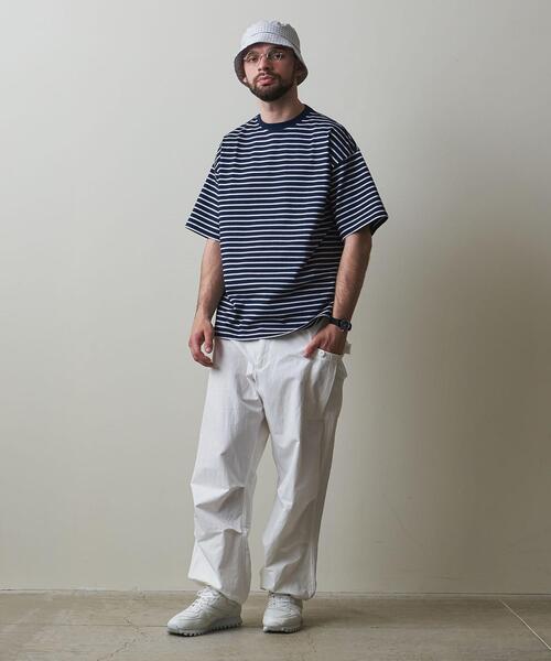 Steven Alan ジャカード ボーダー Tシャツ 半袖 ルーズ Steven Alan ジャカード ボーダー Tシャツ 半袖 ルーズ - メルカリ