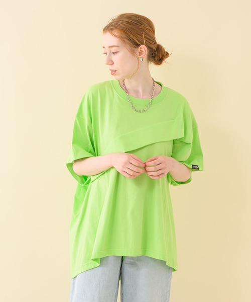 Paradise Picnic（パラダイスピクニック）の「1% 変形タックTシャツ（Tシャツ/カットソー・レディース・ブラック/グリーン/アイボリー・FREE）」の9枚目の写真