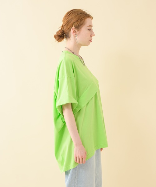 Paradise Picnic（パラダイスピクニック）の「1% 変形タックTシャツ（Tシャツ/カットソー・レディース・ブラック/グリーン/アイボリー・FREE）」の20枚目の写真