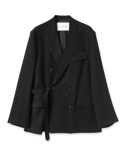 CULLNI（クルニ）の「22-AW-027 / Double Satin Tie Locken Double-Breasted Jacket（テーラードジャケット・メンズ・ピンク/グリーン/ブラック/カーキ・1/2/0）」の10枚目の写真