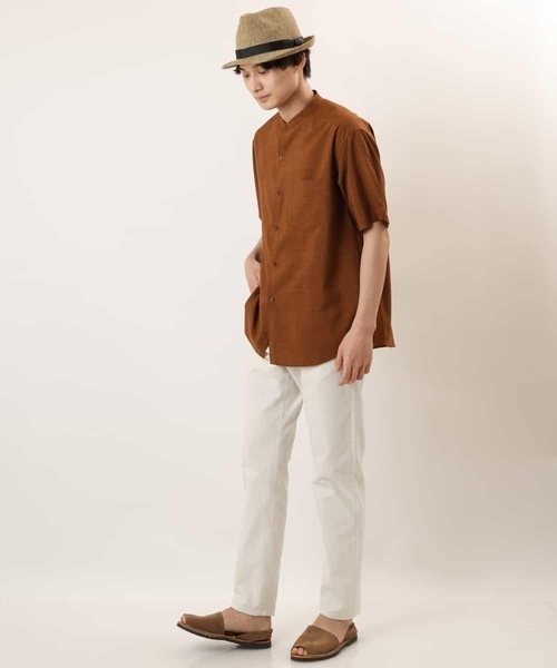 a.v.v（アーヴェヴェ）の「【S-XXL】リライトバンドカラーシャツ（セットアップ対応）（シャツ/ブラウス・メンズ・グリーン/モカ/ブラック・48/46/44/50/52）」の22枚目の写真