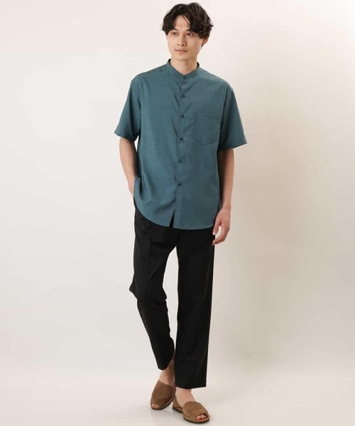 a.v.v（アーヴェヴェ）の「【S-XXL】リライトバンドカラーシャツ（セットアップ対応）（シャツ/ブラウス・メンズ・グリーン/モカ/ブラック・48/46/44/50/52）」の21枚目の写真