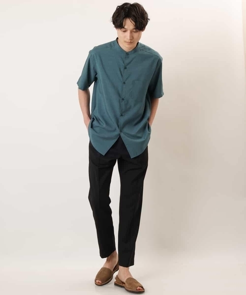 a.v.v（アーヴェヴェ）の「【S-XXL】リライトバンドカラーシャツ（セットアップ対応）（シャツ/ブラウス・メンズ・グリーン/モカ/ブラック・48/46/44/50/52）」の20枚目の写真