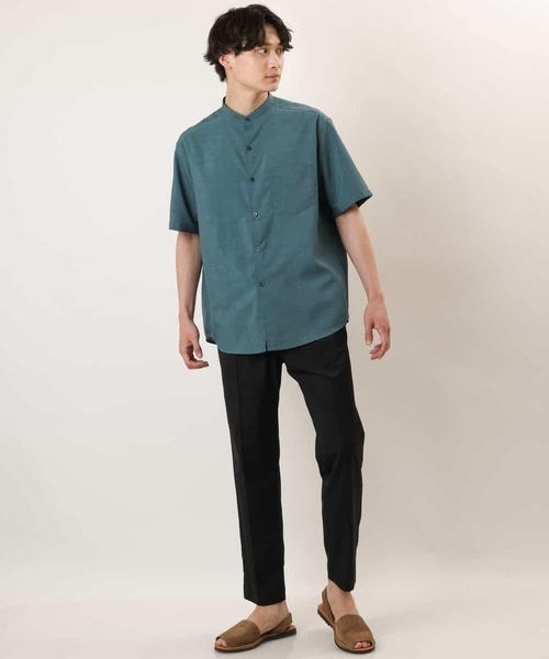 a.v.v（アーヴェヴェ）の「【S-XXL】リライトバンドカラーシャツ（セットアップ対応）（シャツ/ブラウス・メンズ・グリーン/モカ/ブラック・48/46/44/50/52）」の19枚目の写真