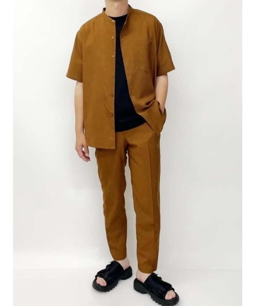 a.v.v（アーヴェヴェ）の「【S-XXL】リライトバンドカラーシャツ（セットアップ対応）（シャツ/ブラウス・メンズ・グリーン/モカ/ブラック・48/46/44/50/52）」の17枚目の写真