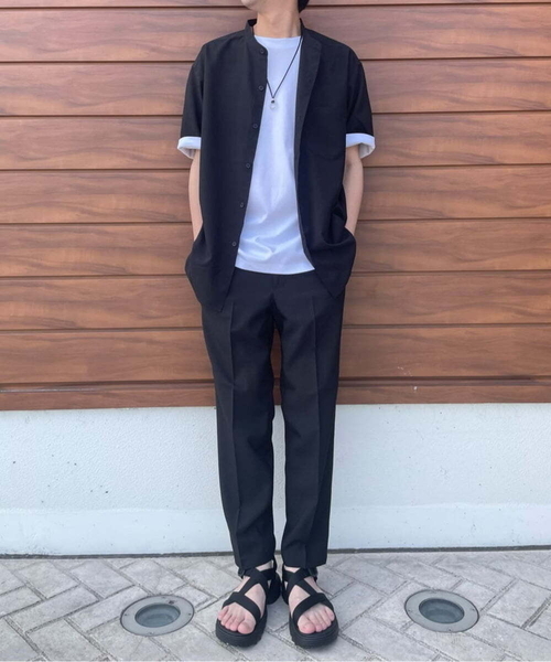 a.v.v（アーヴェヴェ）の「【S-XXL】リライトバンドカラーシャツ（セットアップ対応）（シャツ/ブラウス・メンズ・グリーン/モカ/ブラック・48/46/44/50/52）」の14枚目の写真