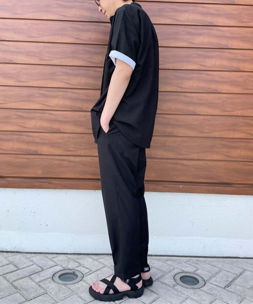 a.v.v（アーヴェヴェ）の「【S-XXL】リライトバンドカラーシャツ（セットアップ対応）（シャツ/ブラウス・メンズ・グリーン/モカ/ブラック・48/46/44/50/52）」の13枚目の写真