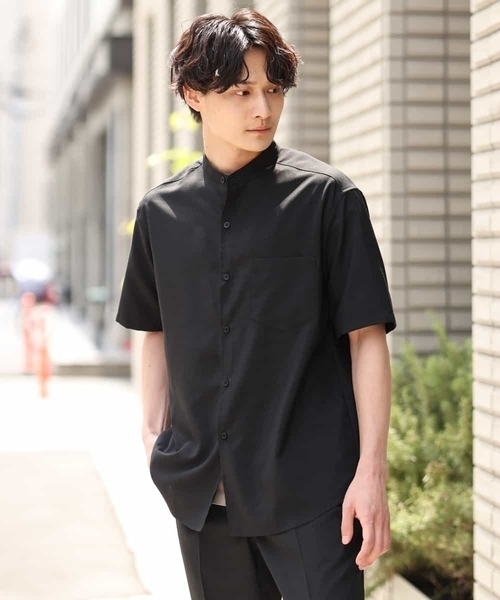 a.v.v（アーヴェヴェ）の「【S-XXL】リライトバンドカラーシャツ（セットアップ対応）（シャツ/ブラウス・メンズ・グリーン/モカ/ブラック・48/46/44/50/52）」の12枚目の写真