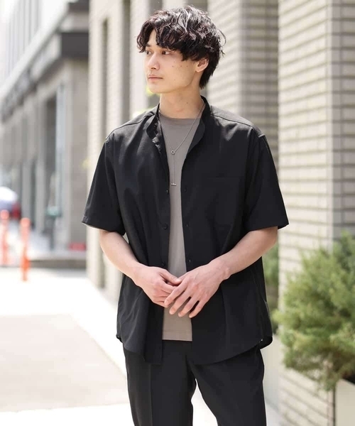 a.v.v（アーヴェヴェ）の「【S-XXL】リライトバンドカラーシャツ（セットアップ対応）（シャツ/ブラウス・メンズ・グリーン/モカ/ブラック・48/46/44/50/52）」の10枚目の写真