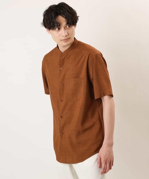 a.v.v（アーヴェヴェ）の「【S-XXL】リライトバンドカラーシャツ（セットアップ対応）（シャツ/ブラウス・メンズ・グリーン/モカ/ブラック・48/46/44/50/52）」の9枚目の写真