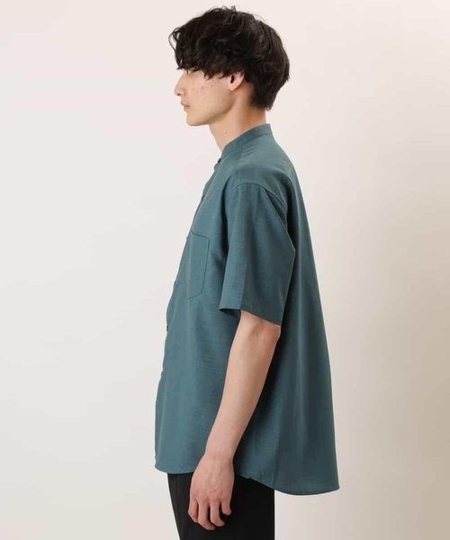 a.v.v（アーヴェヴェ）の「【S-XXL】リライトバンドカラーシャツ（セットアップ対応）（シャツ/ブラウス・メンズ・グリーン/モカ/ブラック・48/46/44/50/52）」の5枚目の写真