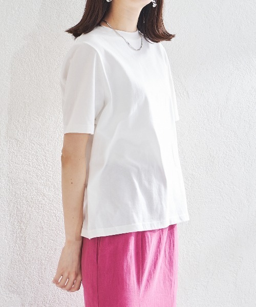 acro（アクロ）の「2WAYカットアウトレイヤードトップス/AC1443（Tシャツ/カットソー・レディース・ブラック/ホワイト・ﾌﾘ-）」の2枚目の写真